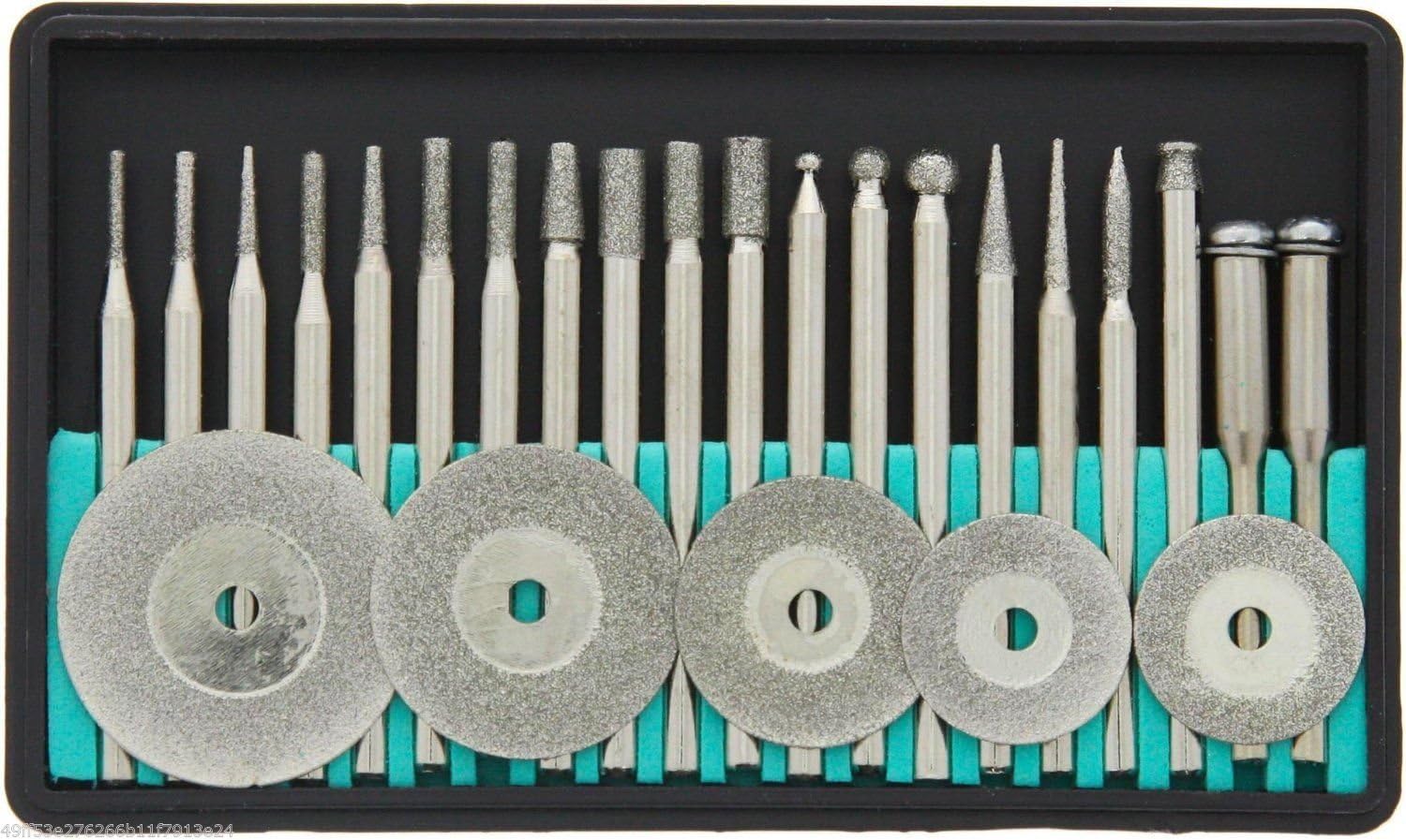 Best Choose NEW 25pc Diamond Wheels & Burr Set Polishing Glass Art Bits for Dremel Rotary Tool