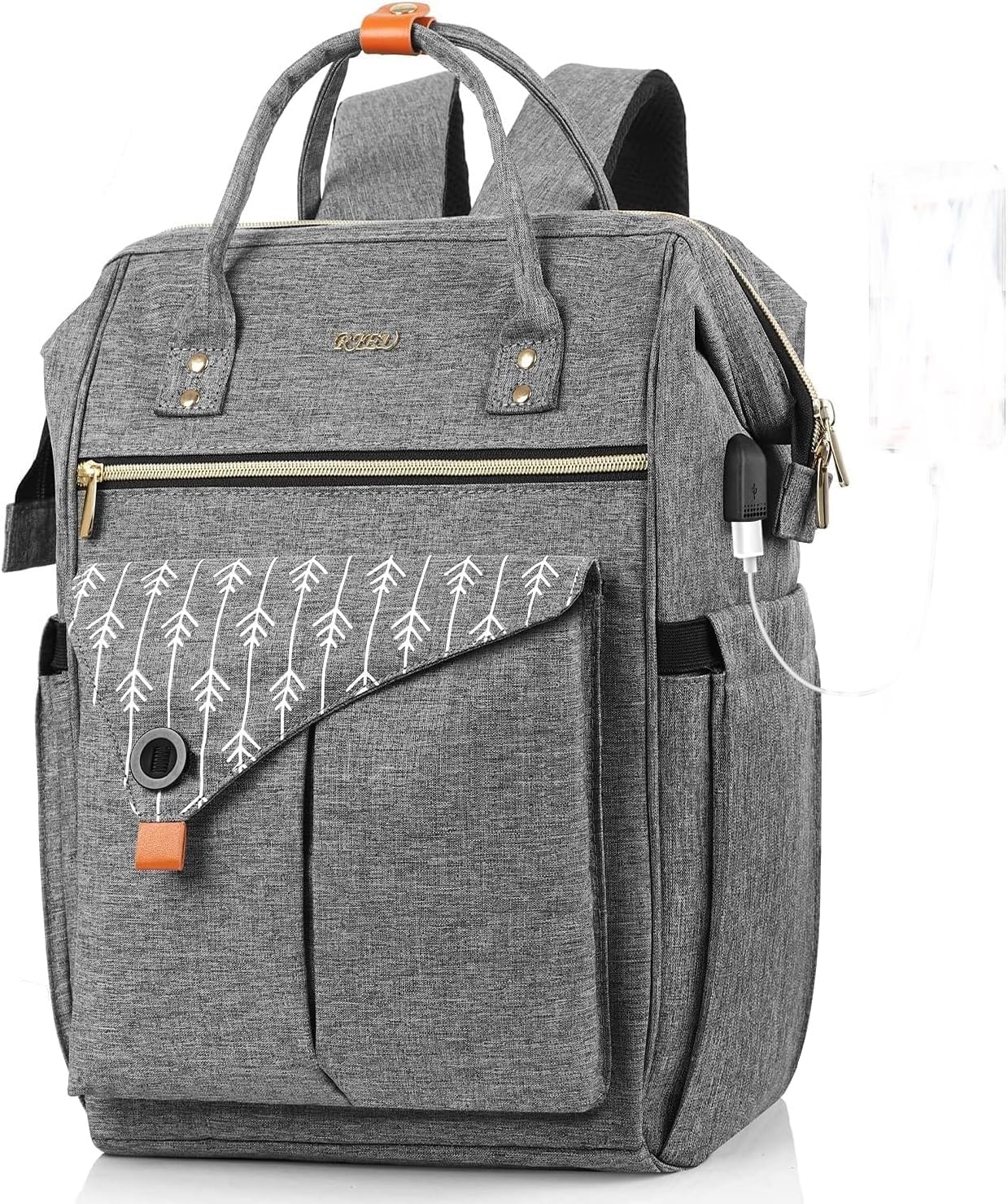 Zaino Donna, Zaino Scuola, Zaino Porta PC 15.6 Pollici con Caricatore USB, Impermeabile Zaino per Laptop, Zaino per Viaggi Lavoro, Scuola Ufficio Regalo Donna