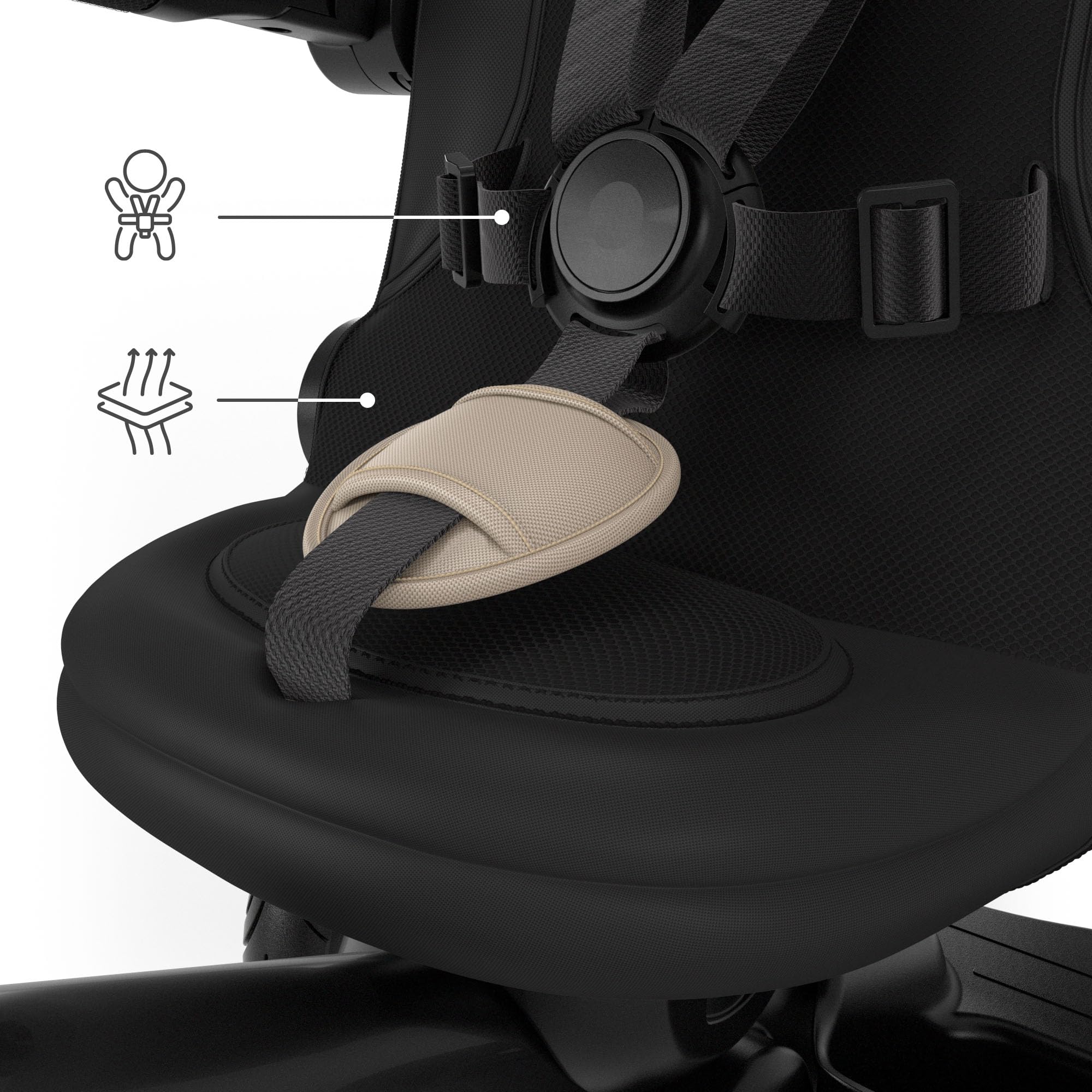 Kinderkraft Aveo 2 PRO Dreirad 6 in 1, Click&Twist Sitz drehbar, Liegefunktion beidseitig, Klappbar, Kompakt, UPF50+ Verdeck, Freilauf, Ab 9 Monaten bis 5 Jahre, Beige