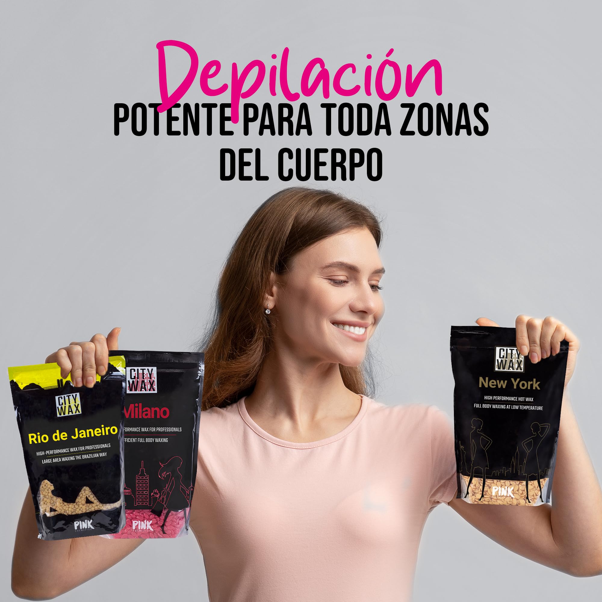 NEW YORK CITY WAX Cera para depilación 1kg - Depilación suave de cuerpo completo a partir de 2 mm de longitud de cabello con perlas de cera de calidad profesional - Frijoles de cera - Bikini brasileño