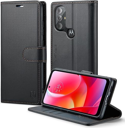 Miniatura 1 de FLIPALM Funda tipo cartera para Moto G Power 2022 con bloqueo RFID, tarjetero de piel sintética, función atril, funda protectora a prueba de golpes