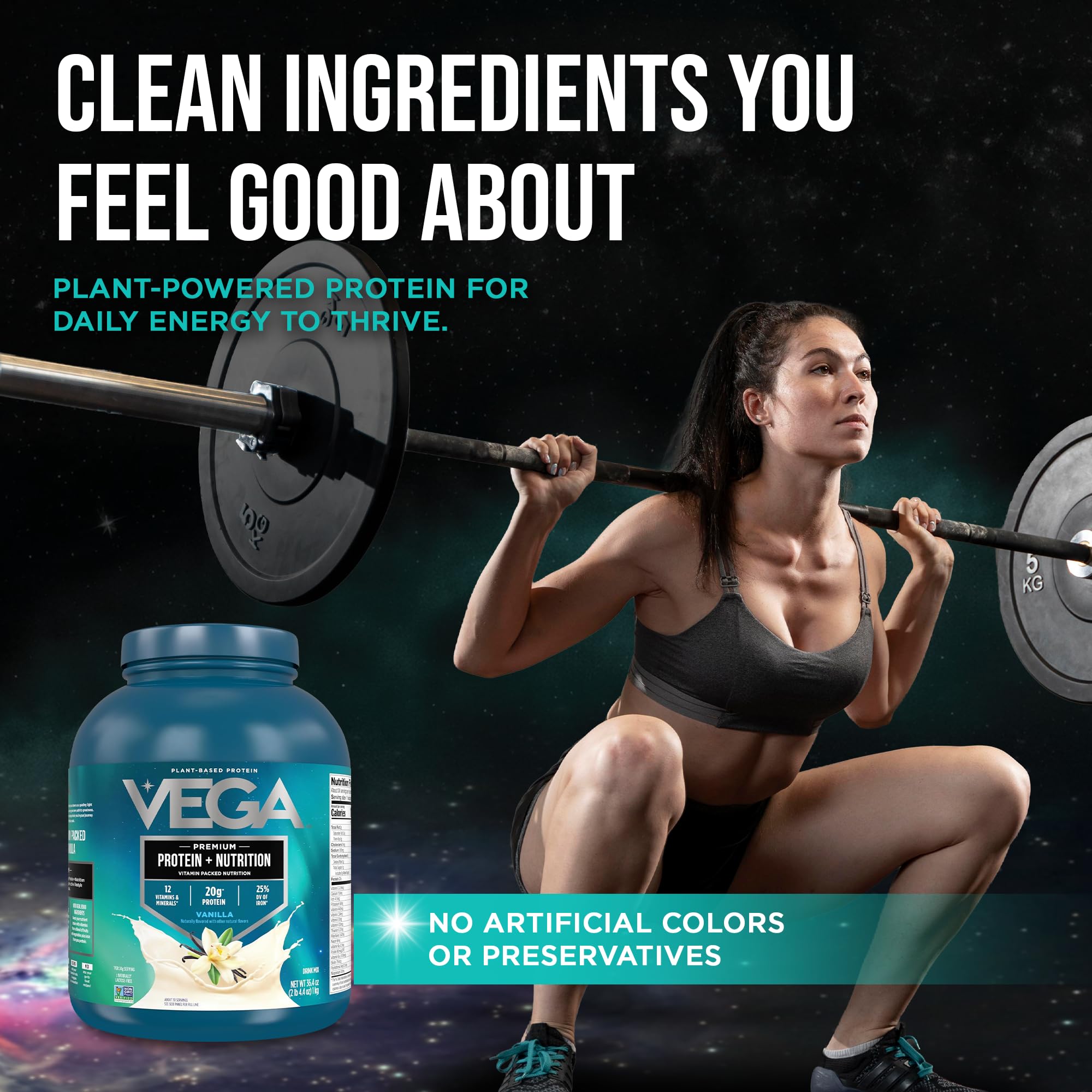 Vega Protein + Nutrition – 20g Plant Based Vegan Protein Powder, Vanilla for a Dairy-Free Protein Shake – XL Tub, 2.3lbs (30 Servings) — Amazon image 9