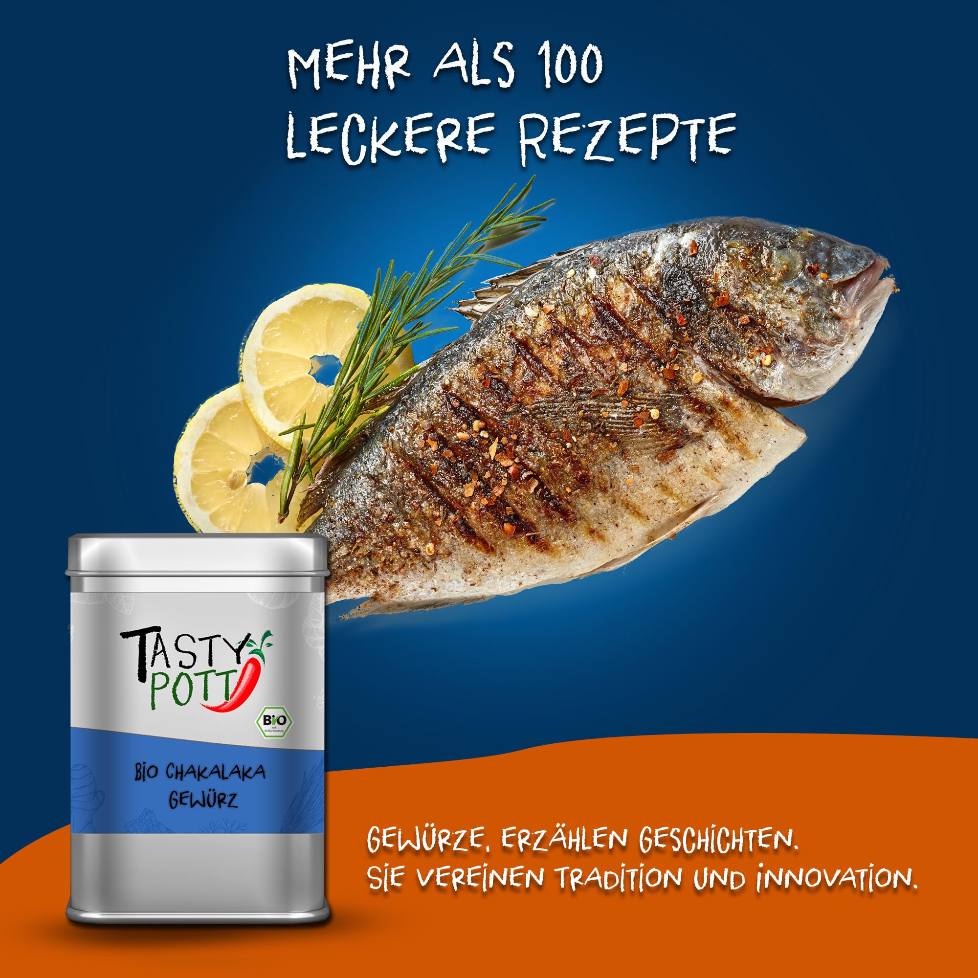 Tasty Pott Bio Chakalaka Gewürz 1000 Gramm | Würzen & Kochen | Braten & Grillen | Aromatisch Exotisch Besonders | Paprika Zwiebeln | Nachfüllbeutel Vorteilspackung | Bioqualität