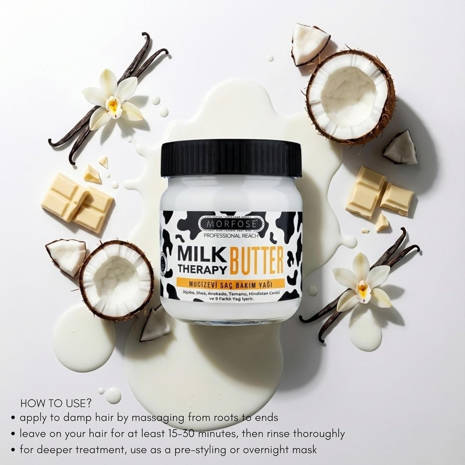 Morfose Milk Therapy Butter Miraculous Hair Care Oil - Nourishing, Moisturizing, and Protective Hair Oil for All Hair Types - Adds Shine and Reduces Breakage - Lightweight and Easy to Use, 6.76 Fl Oz - Image 4