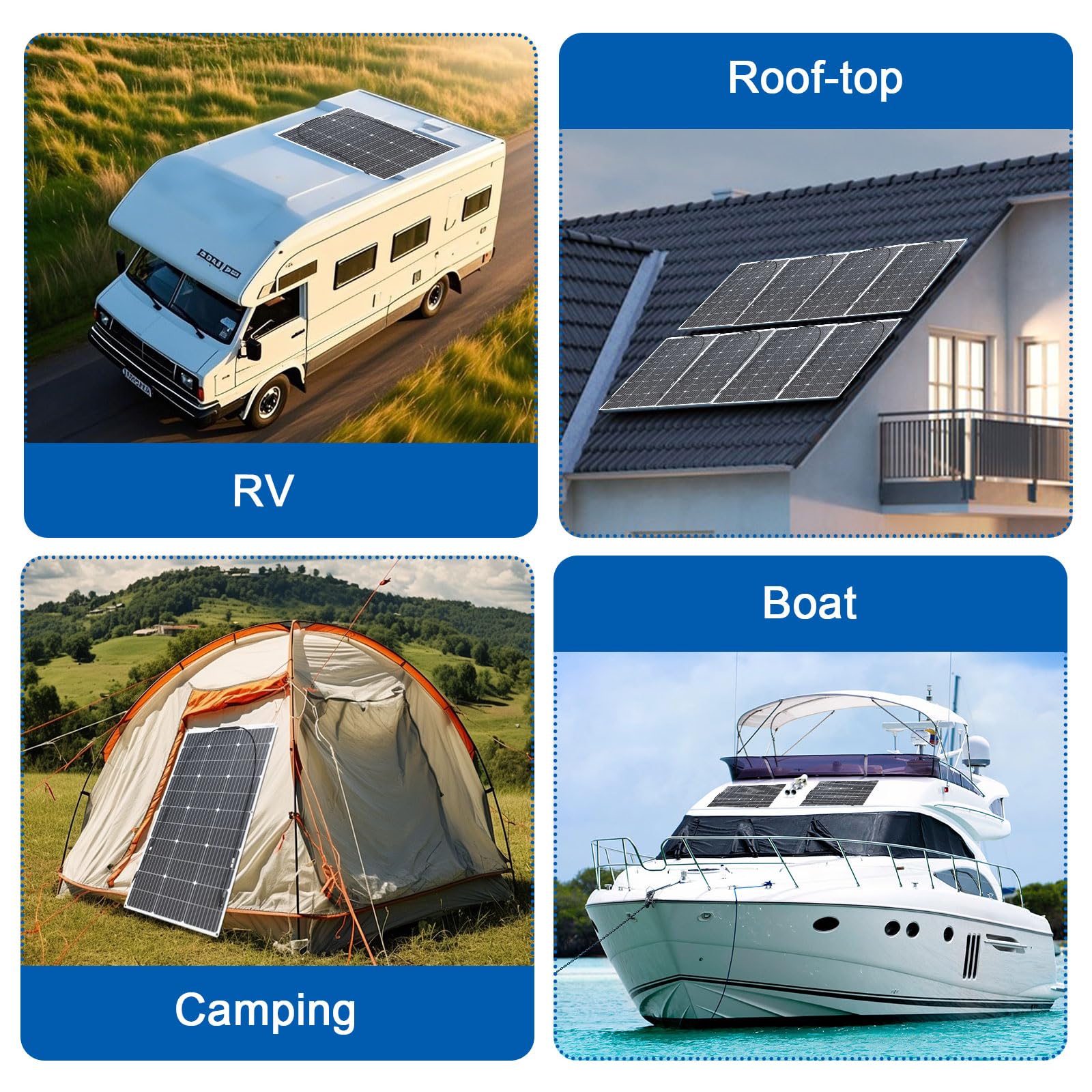 200W 12V24V Flexibles Solarmodul Kit Ideal für Camping Boote Wohnmobile