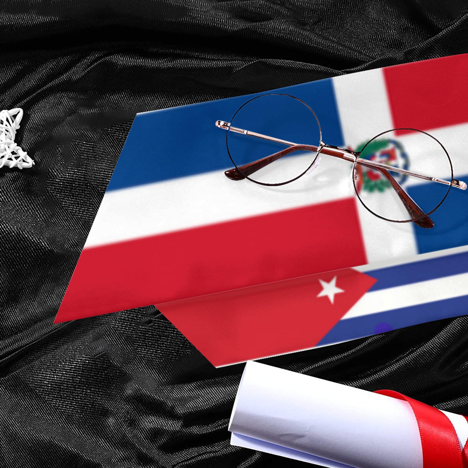 Generic Vintage Dominican Republic Cuba Cuban Flag Graduation Stole Scarf Shawl Sash for Men Women Abroad Student International Study Graduate Gift Unisex