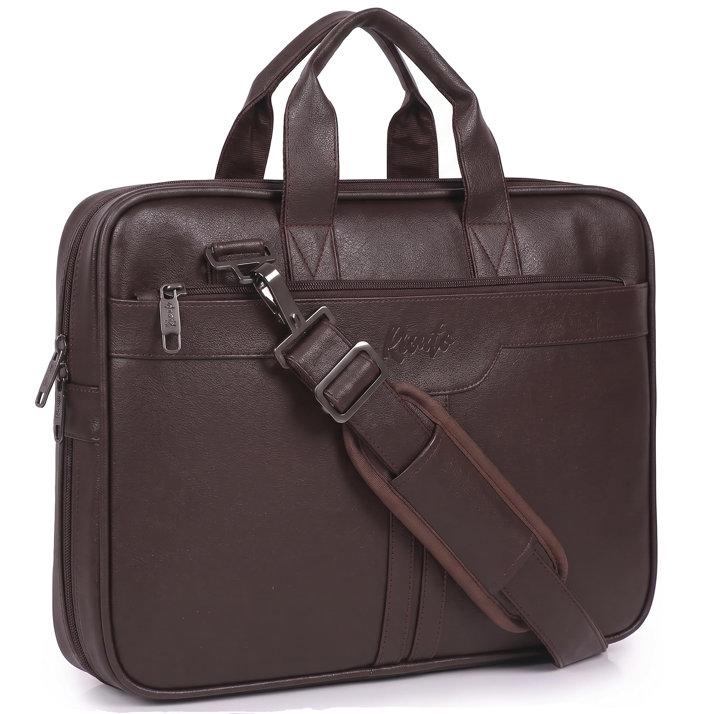 RIONTO Elite Vegan Leather Laptop Bags for Men Office Use | Upto 15.6 inch | Expandable Bottom | Mobile & Pen Compartment with Multiple Organizers | Professional Office Bag for Man & Women - Tan — Amazon image 13