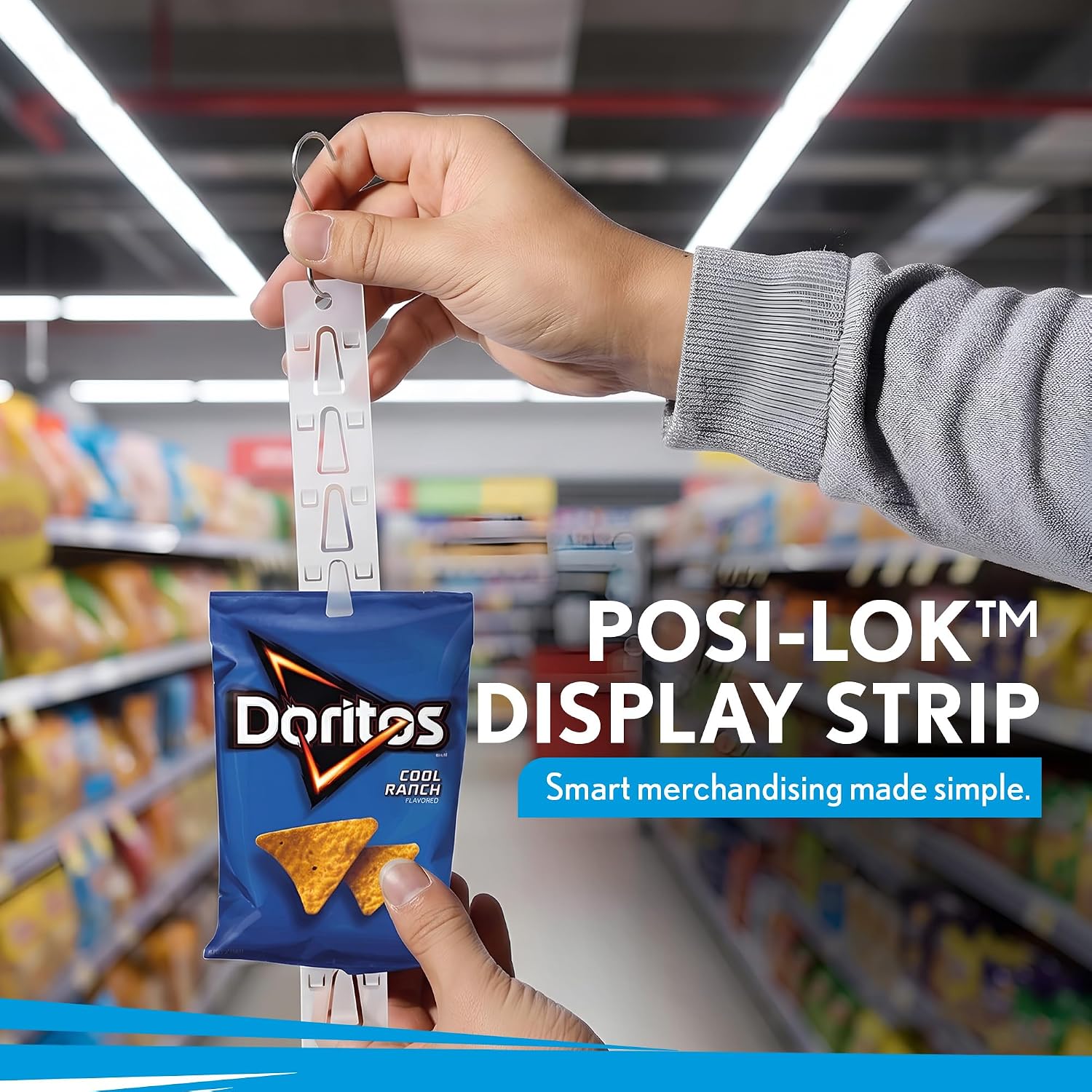Clip Strip Posi-Lok Display Strip | 22-3/4" Long PL-20, 12 Hooks, | Pack of 10 image 2