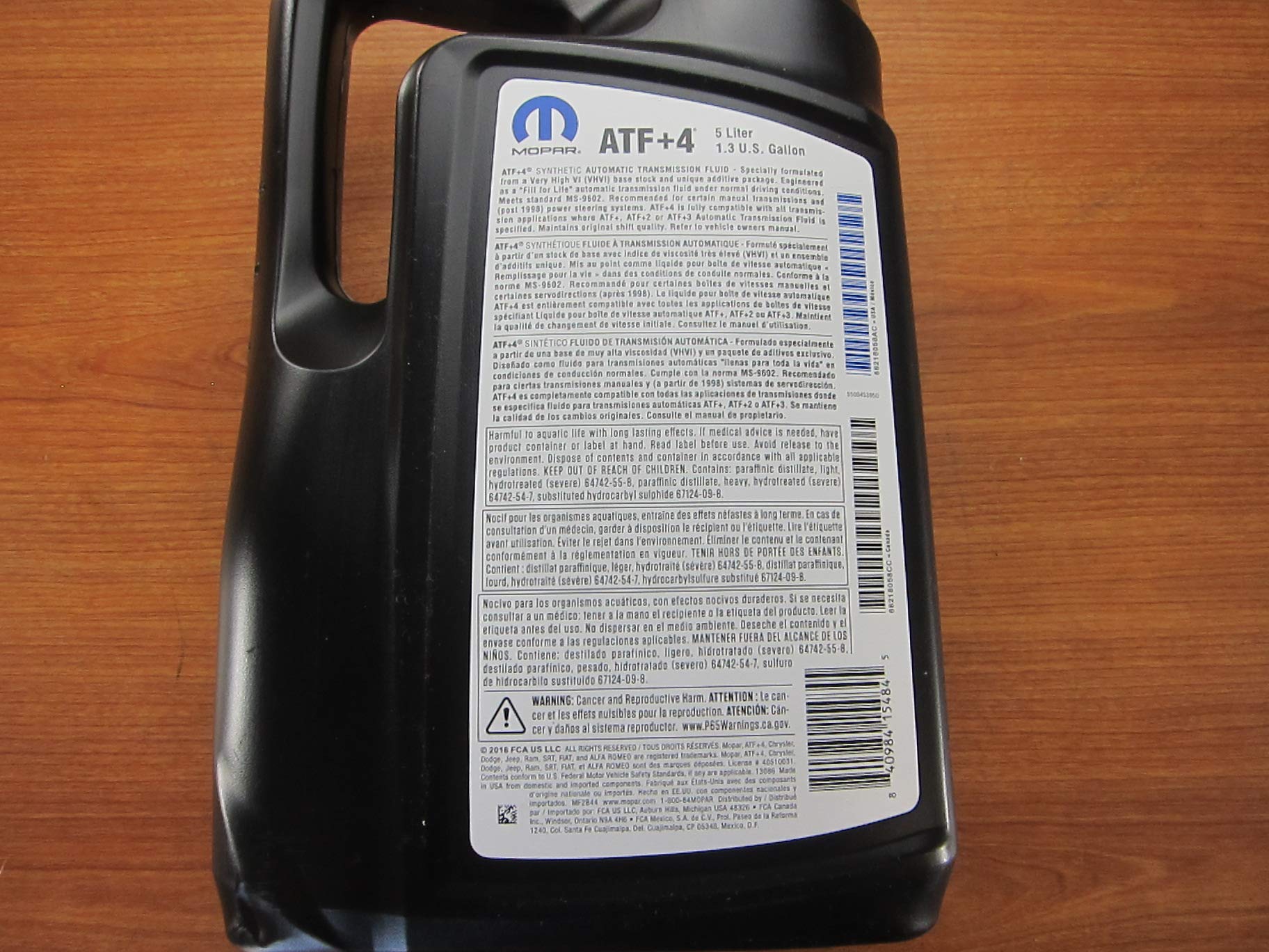Amazon.com: Mopar Five Liters of Synthetic Automatic Transmission