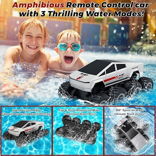Miniatura 6 de Auto de control remoto anfibio impermeable 116, camión monstruo a control remoto, todo terreno, autos RC rápidos para niñas y niños de 8 a 12 años