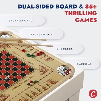 Carrom Board Game Set Large Board Games for Adults & Children Over 85 Board Games for Family Game Night All in One Board Game Set