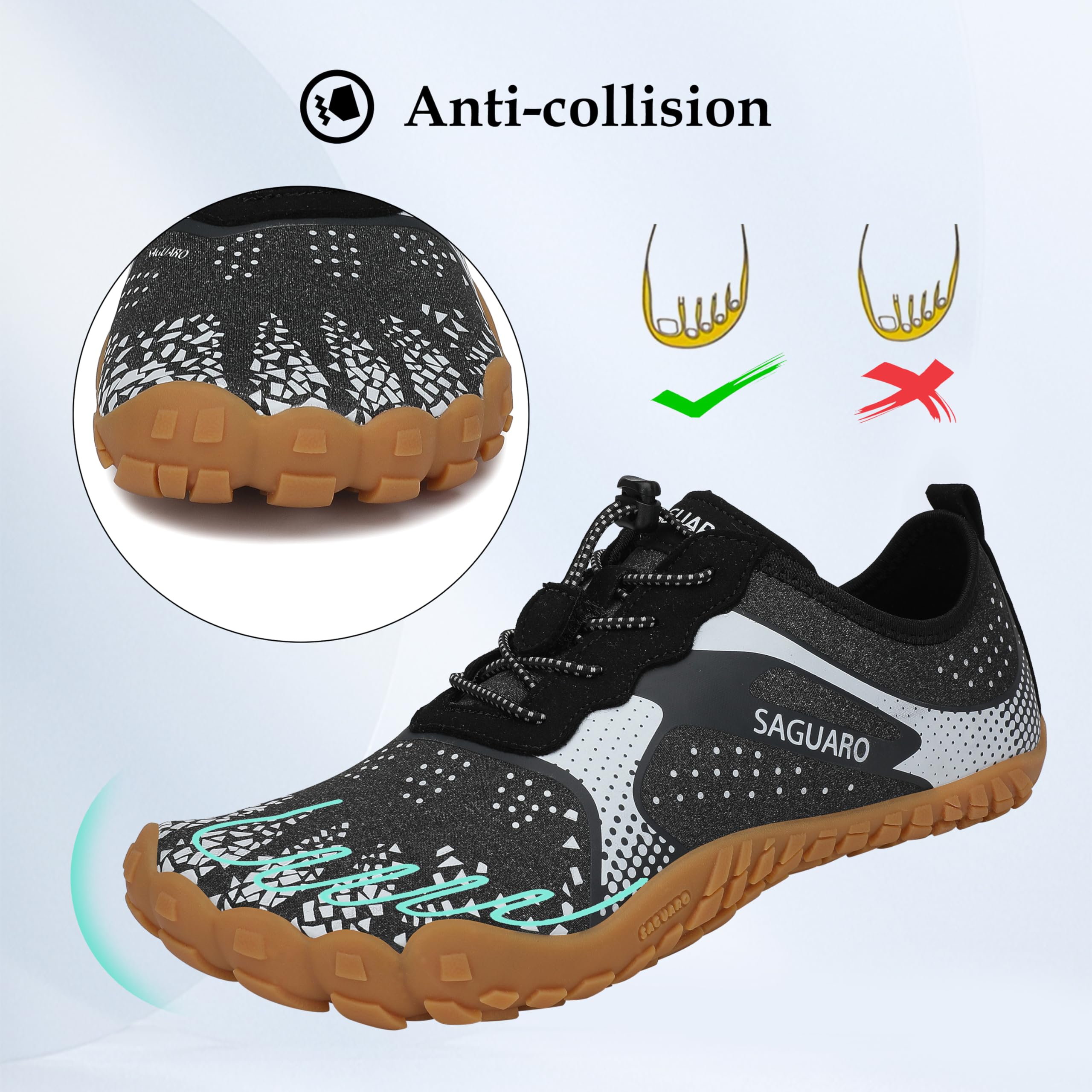 SAGUARO Scarpe Barefoot Minimaliste Uomo Scarpe da Trail Trekking Scarpette da Scoglio
