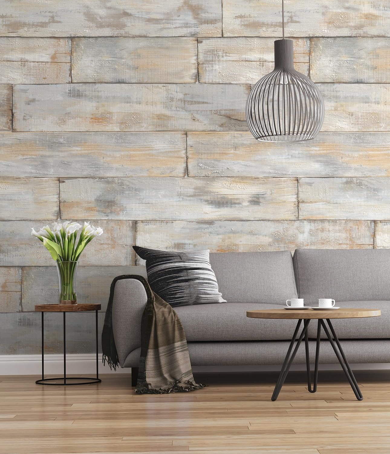 Komar 014-DV3 Shabby CHIC - Papel pintado para pared (300 x 250 cm), diseño de madera