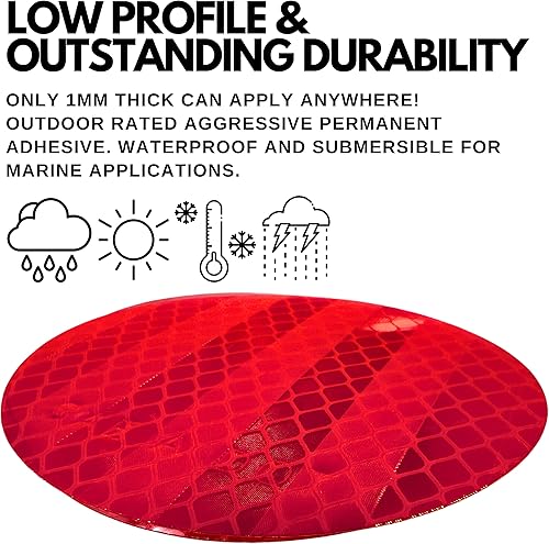 Miniatura 3 de Todas las piezas de camión de estrellas Reflector redondo de 3 pulgadas DOT-SAE ámbarrojo de alta visibilidad, reflectante, fuerte, adhesivo,