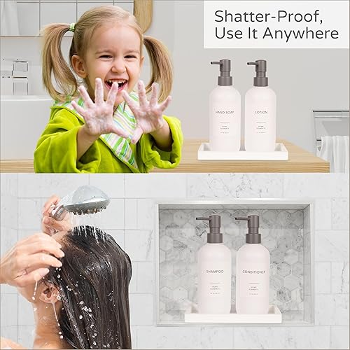 Miniatura 5 de Juego de dispensador de jabón de plástico  Dispensador de jabón para platos de plástico PET para cocina, botellas de loción de jabón de manos con