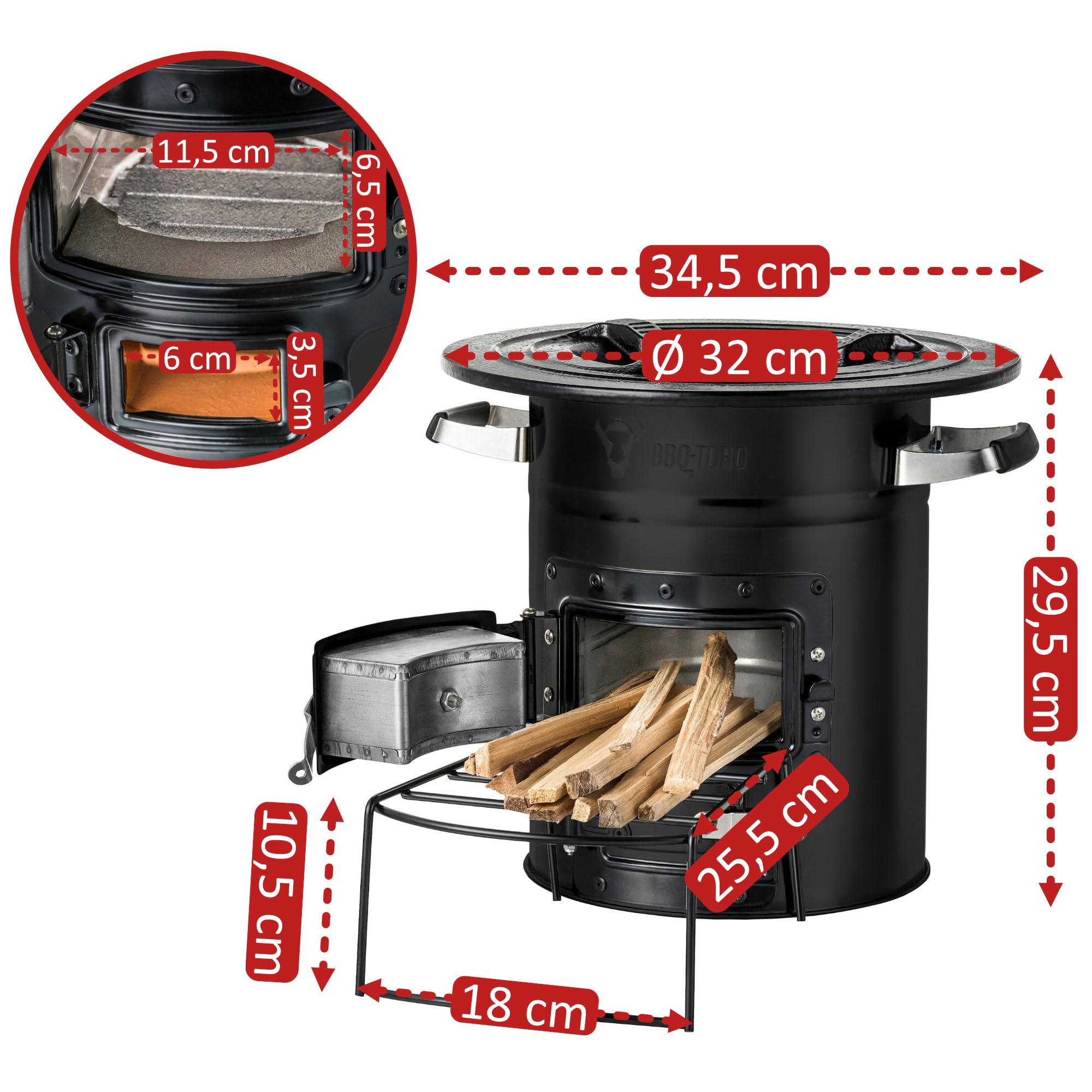 BBQ-TORO Four à Missiles #2 Acier Inoxydable Rocket Stove