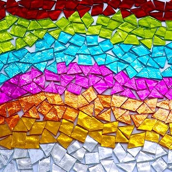 LITMIND 1.1LB Mixed Colors Irregular Glass Mosaic Tiles for Crafts - Pre-Cut Assorted Colors & Shapes Mosaic Glass Pieces - Ideal for Mosaic Art, Puzzles, and Cutting Projects