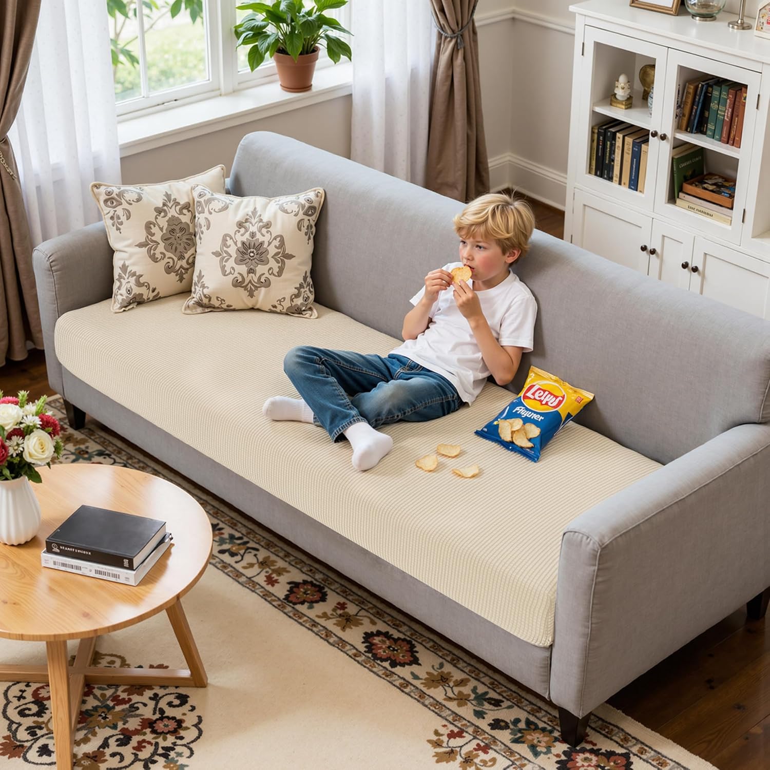 Hokway Stretch Couch Cushion Slipcovers X-Large Reversible Cushion Replacement Slipcovers Sofa Cushion Covers