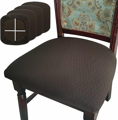 Miniatura 17 de BUYUE - Funda de tela antideslizante para silla de comedor, lavable, protector de funda elástica con motivo geométrico para silla tapizada