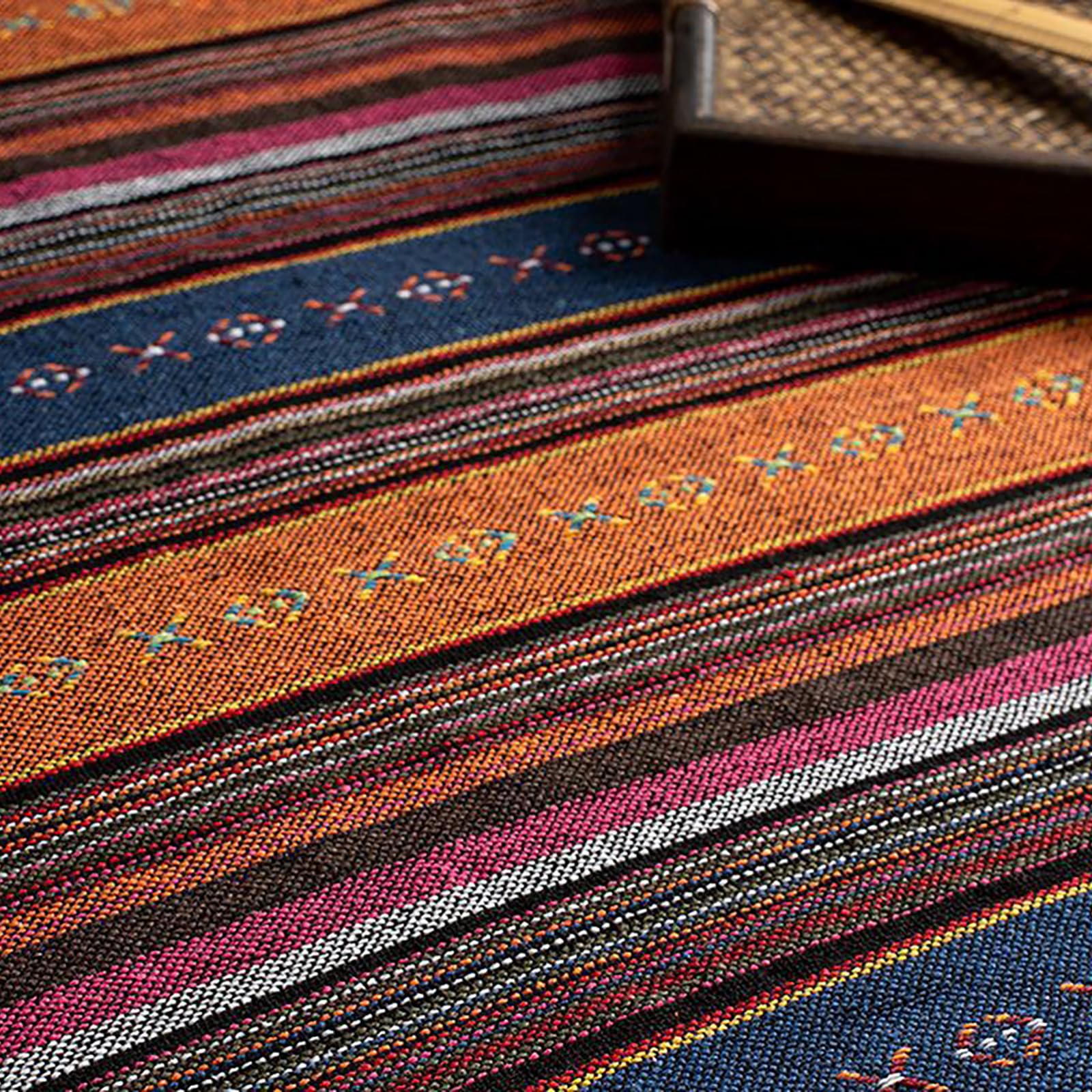 1m*1.5m Ethnischer Stil Patchwork Stoffe 60% Leinen + 40% Baumwolle Boho-Stoff Für Heimdekoration Nähen Quilt DIY (#05,5m)