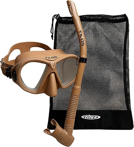 Tilos AquaStalk - Juego de 2 máscaras de buceo y esnórquel semiseco Hi-Flow - Aventuras de apnea sin costuras