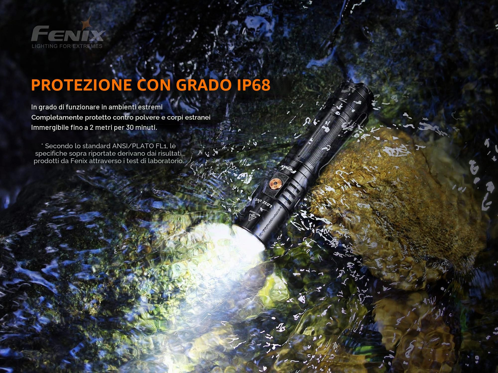 FENIX Torcia LD32 UVC (luce bianca e LED disinfettanti UVC)