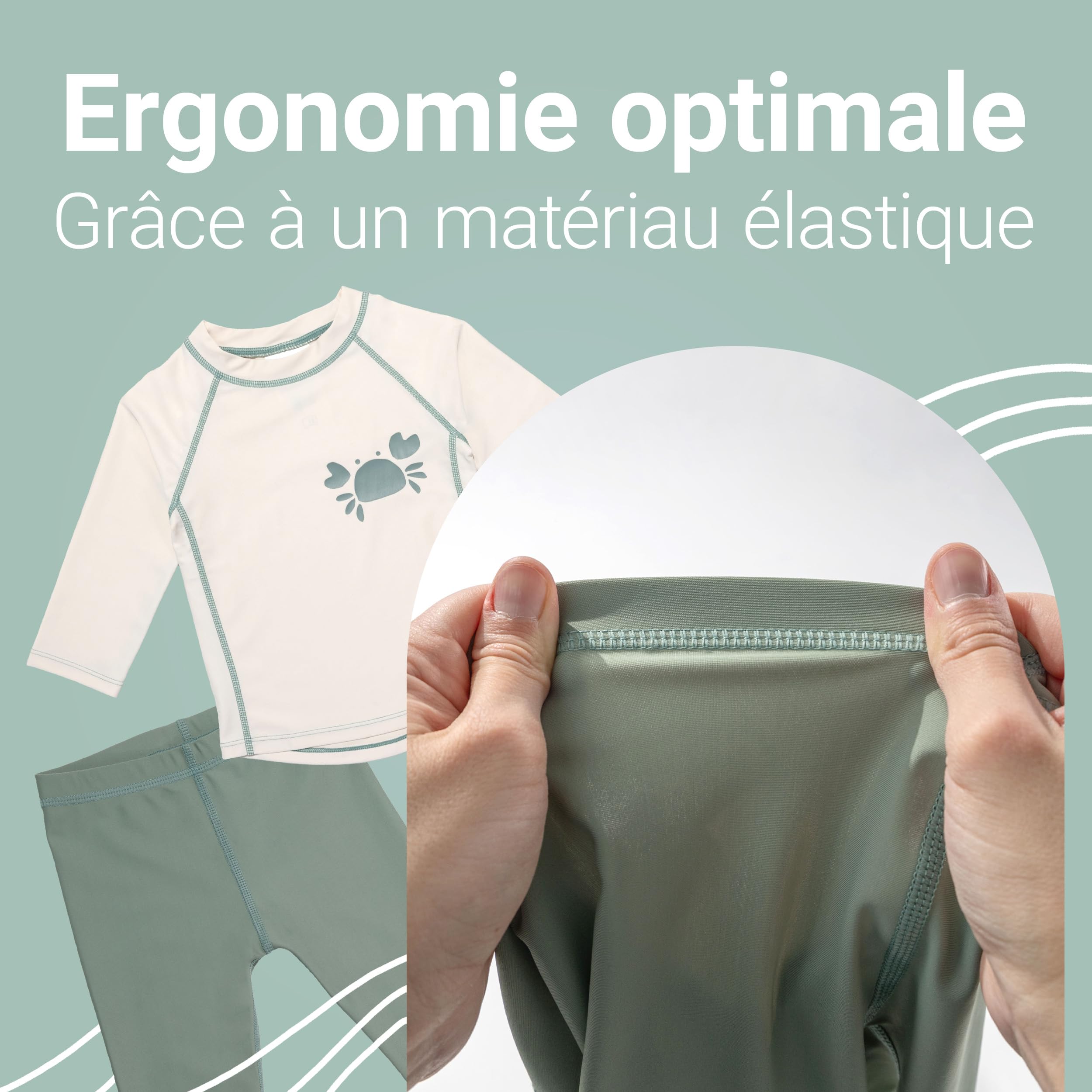 LaLoona Combinaison Anti UV Bebe (2 Pièces) – T Shirt UV Enfant Manches Longues et Short de Bain Long UPF 80+ – Maillot de Bain Unisexe, Séchage Rapide, Oekotex