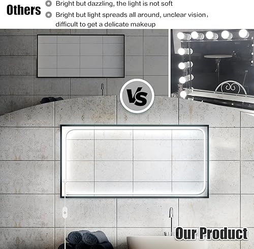 Miniatura 3 de Luz de maquillaje estilo Hollywood, luz de neón LED blanca de 10 pies 6000 K, tira de luces de control táctil regulable, para tocador de maquillaje