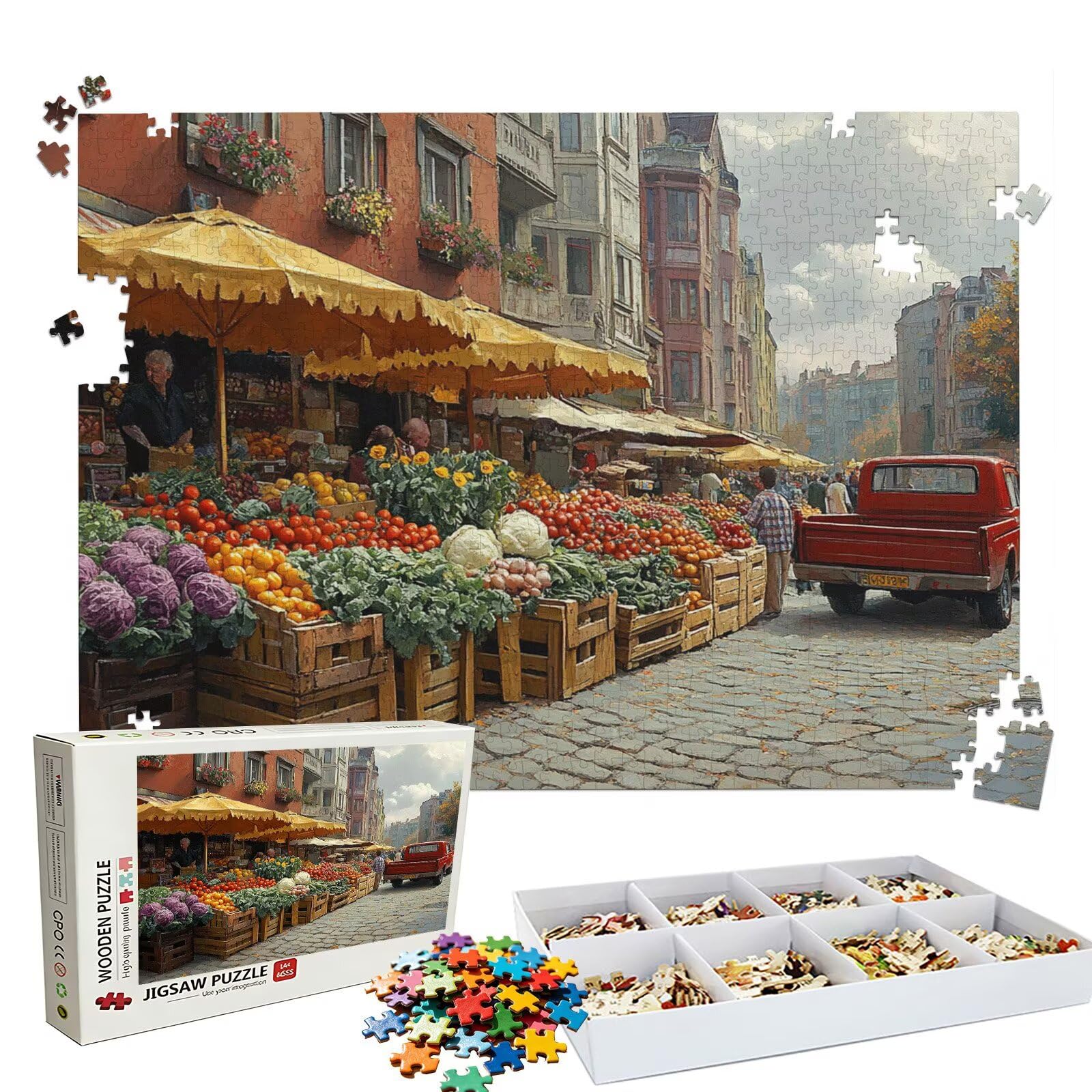 Puzzle 2000 Pezzi architettura frutta, Puzzle 2000 Pièces Challenge Impossible, Puzzles 99.5x70.5 cm Taglia Grande Adulti, Giochi Educativo per Famiglie, Puzzles Classici, Decorazioni Casa W3H-993