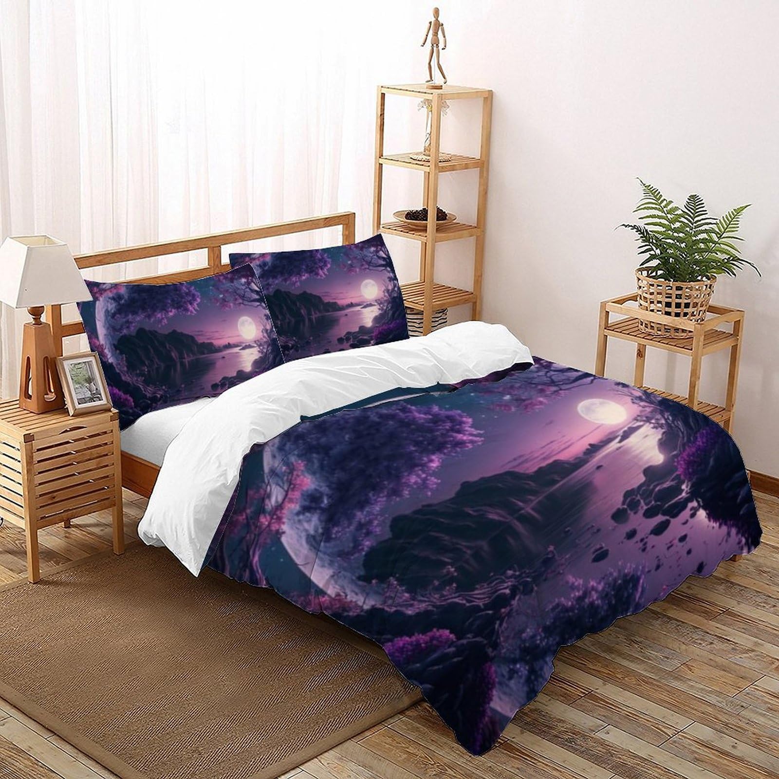Housse de couette 200x200cm microfibre douce imprimé ciel nocturne