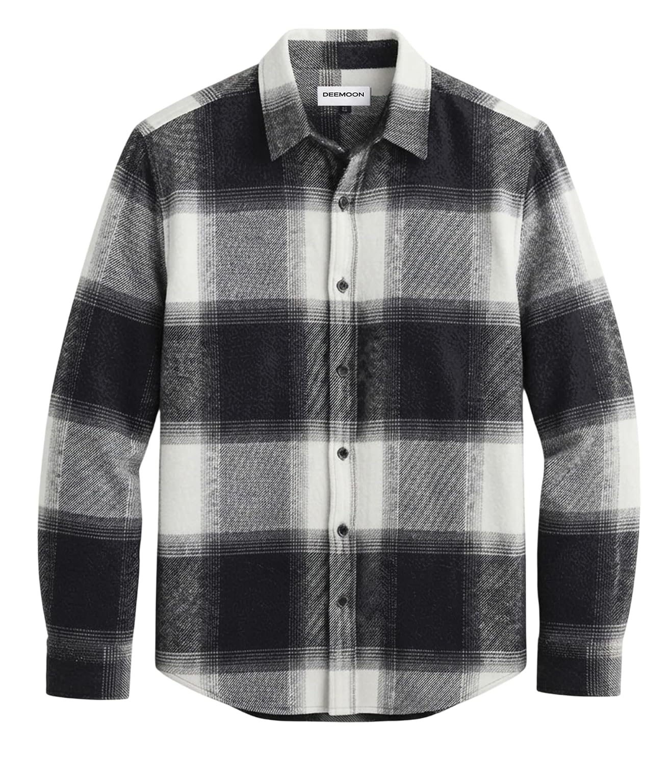 DEEMOON Store DEEMOON Men's Black Checkered Flannel Shirt Size S - Image 1
