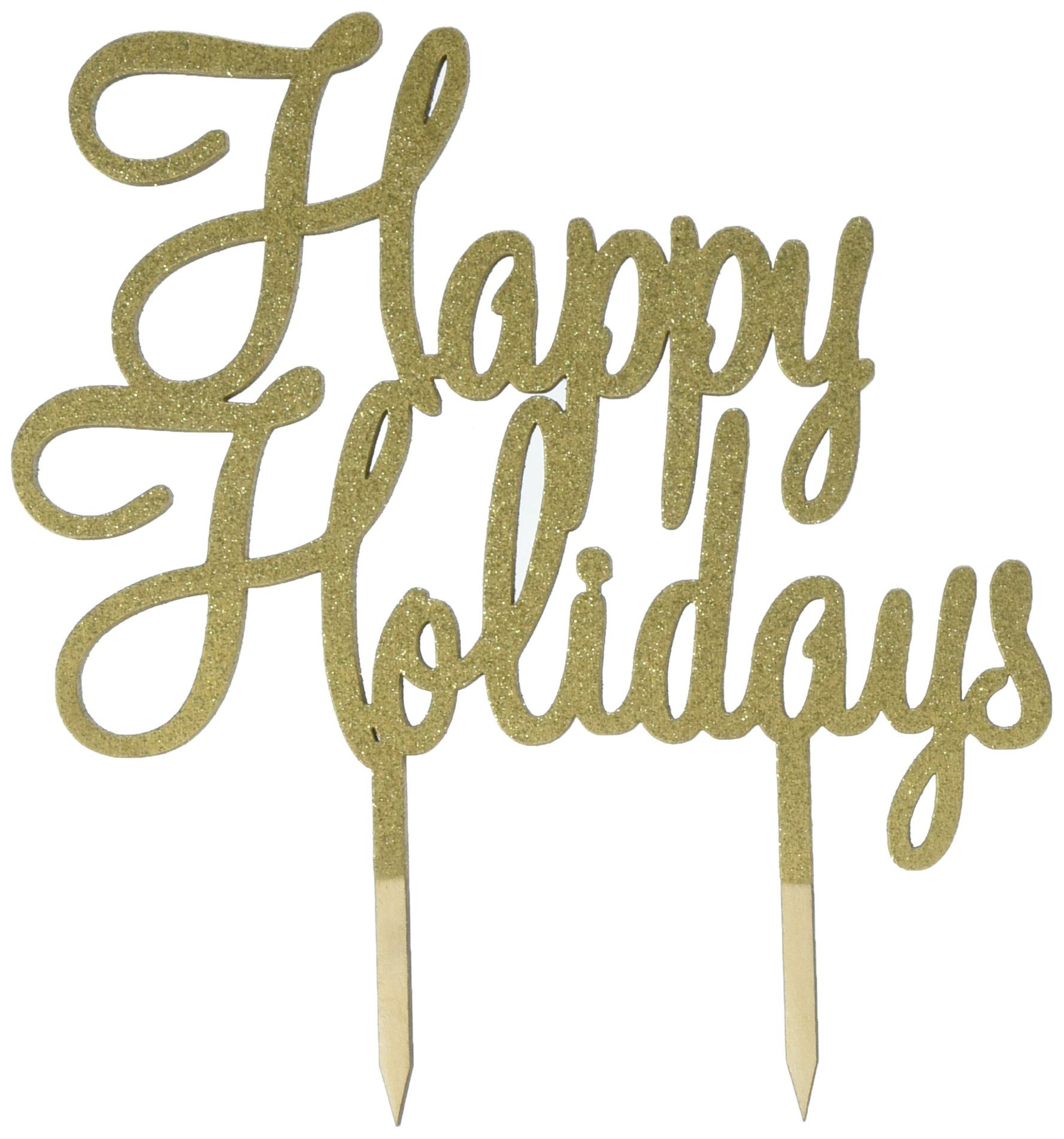 Authentic Monogram and Custom Art Happy Holidays 5" Cake Topper