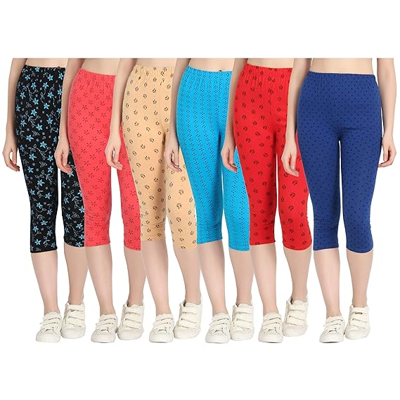 Printed Capri for Womens/Girl Pack of 6