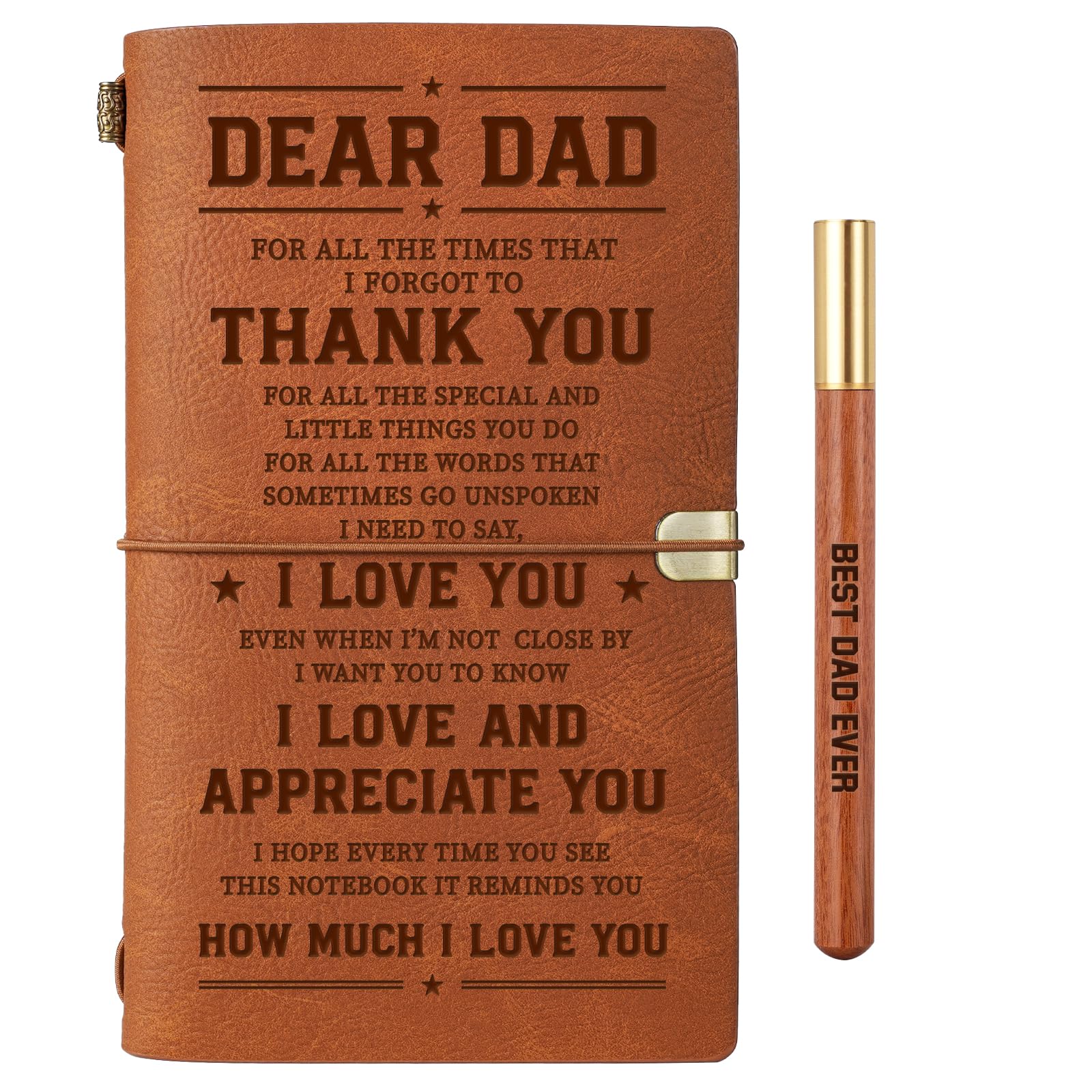 Dad Gifts, Birthday Gift Ideas for Dad - I Love You PU Leather Notebook