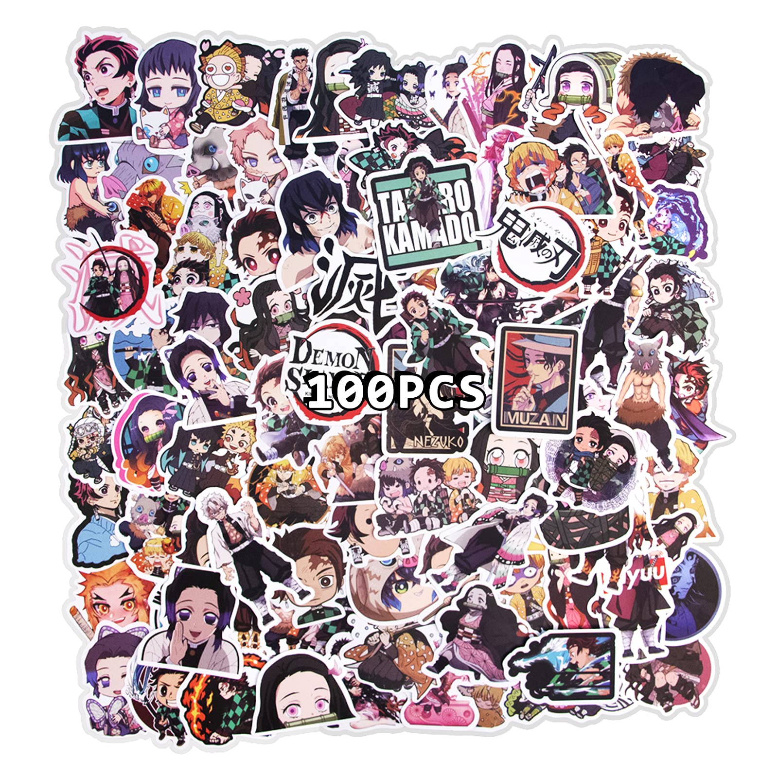 Buy 100PCS Demon Slayer Stickers Pack Japanese Anime Kimetsu No Yaiba