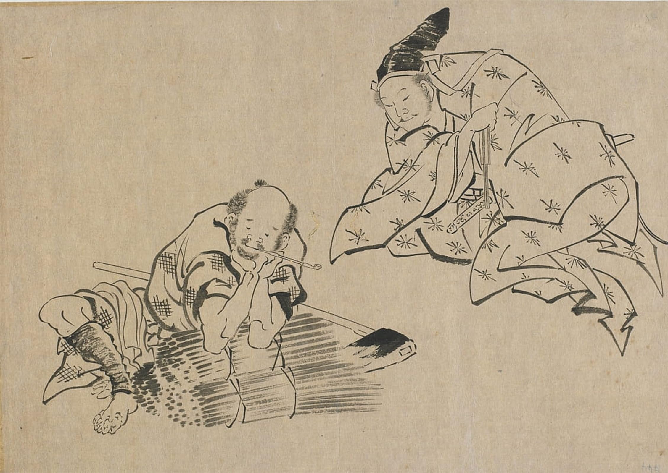 SERENDIPITP Vintage Picture Print on Canvas Wall Art Poster Peasant and Noble by Katsushika Hokusai Artwork Print Poster for Wall Decor 60x90cm
