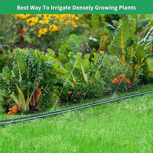 Miniatura 4 de Manguera de riego plana de 50 pies para riego de césped, manguera de remojo de jardín con agujeros, manguera de agua resistente y ligera sin