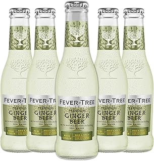 Fever Tree Premium Ginger Beer - Premium Quality Mixer and Soda - Refreshing Beverage for Cocktails & Mocktails 200ml Bottle