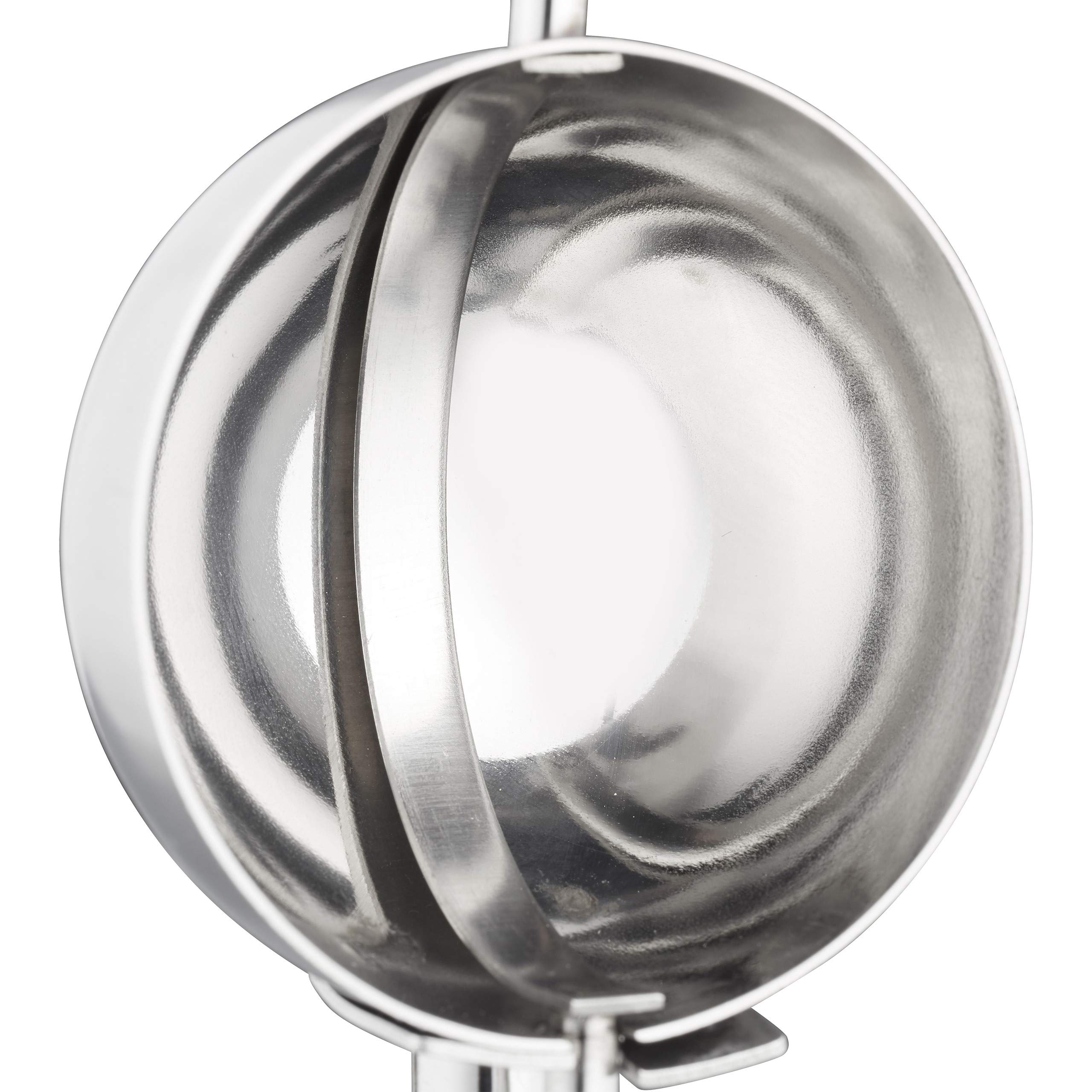 Relaxdays Cuchara Helado con Disparador para Bolas de Helado, Fruta y Masa de Galletas, Acero inoxidable, Plateado, ∅ 39 mm