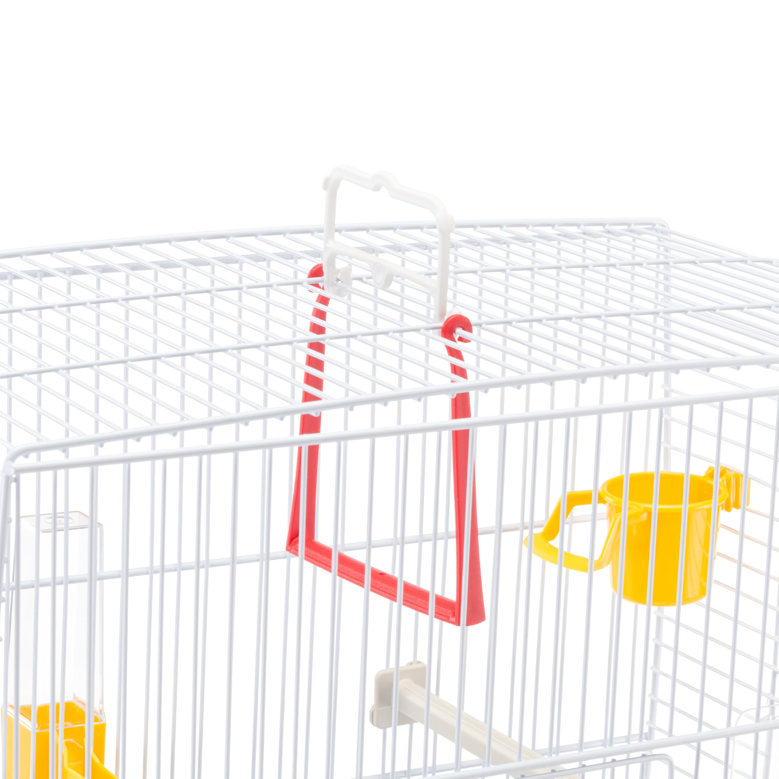Ferplast Gabbia per Canarini REKORD 2 Gabbia per Uccelli, con Mangiatoie Girevoli, Posatoi, Beverini e Altalena, in Metallo Verniciato e Fondo in Plastica con Cassetto Igienico, 39 x 25 x h 41 cm