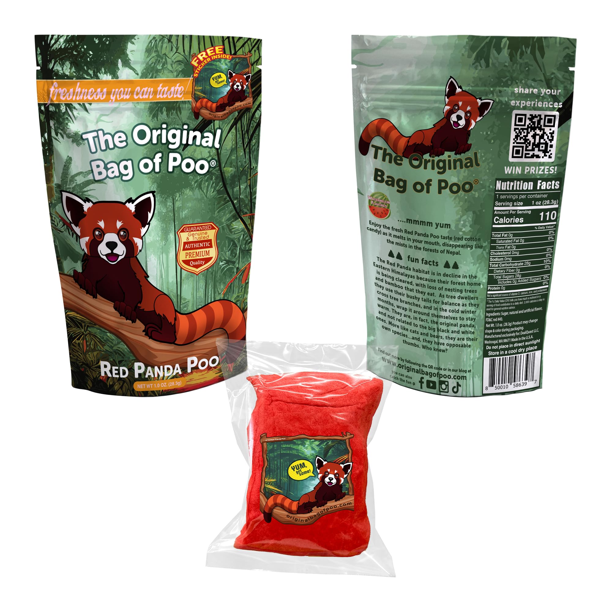 Amazon.com : The Original Bag of Poo®, Red Panda Poo (watermelon