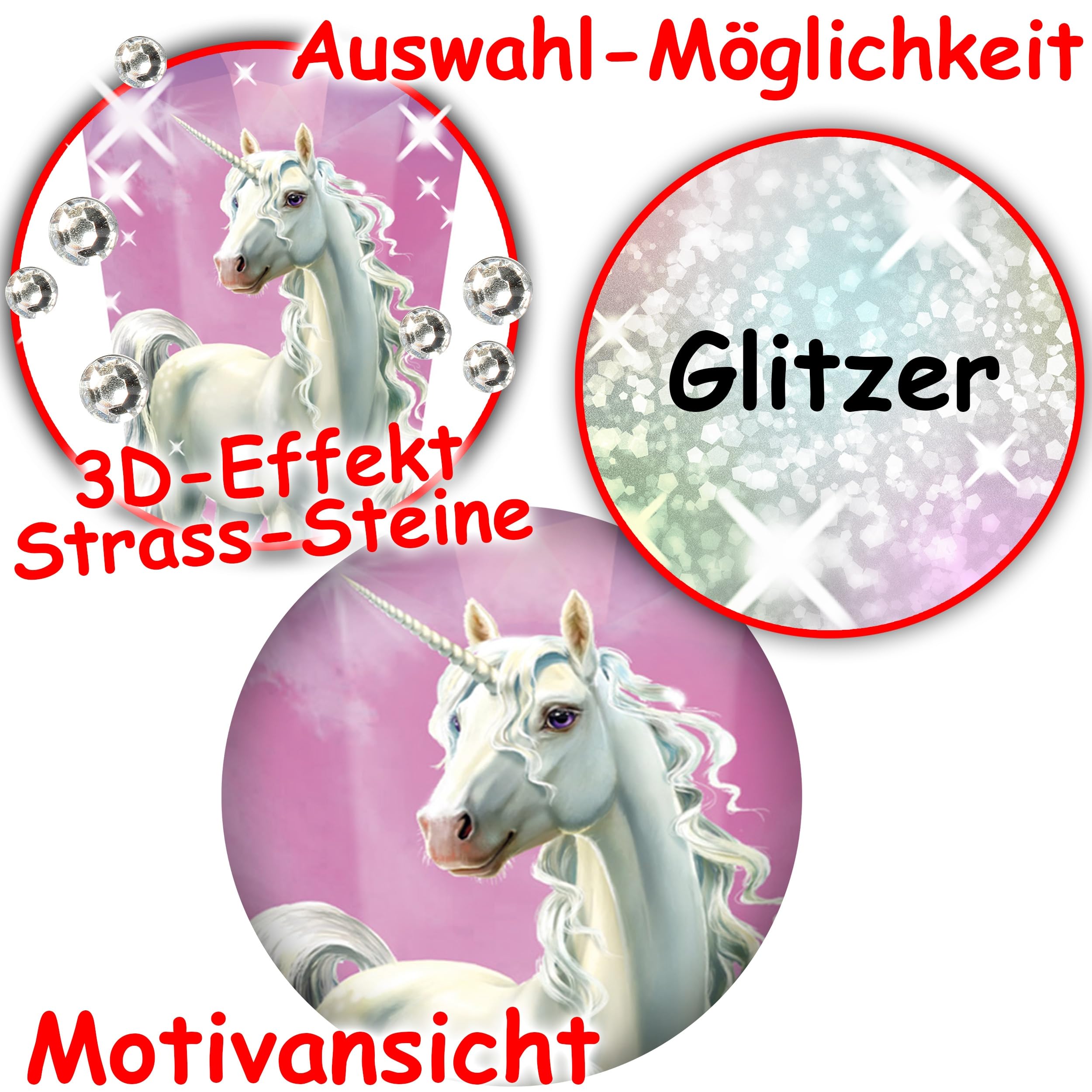 alles-meine.de GmbH Schultüte - mit Strass Perlen ! - Einhorn & Fohlen - 35-100 cm - Größe wählbar - inkl. komplette Füllung + Name + Bänder Schleife + Kunststoff Spitze - Zuck..