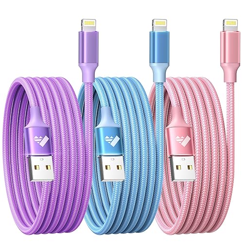 Miniatura 12 de Cargador de iPhone [certificado Apple MFi] Cable de carga rápida USB a Lightning de 6 pies, cable USB trenzado para teléfono compatible con iPhone