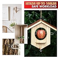 Vista 4 de 16 ojales de tornillo, ganchos negros de 2.56 pulgadas, tornillo autorroscante, perno de ojo resistente para cables de sujeción de madera, soporte