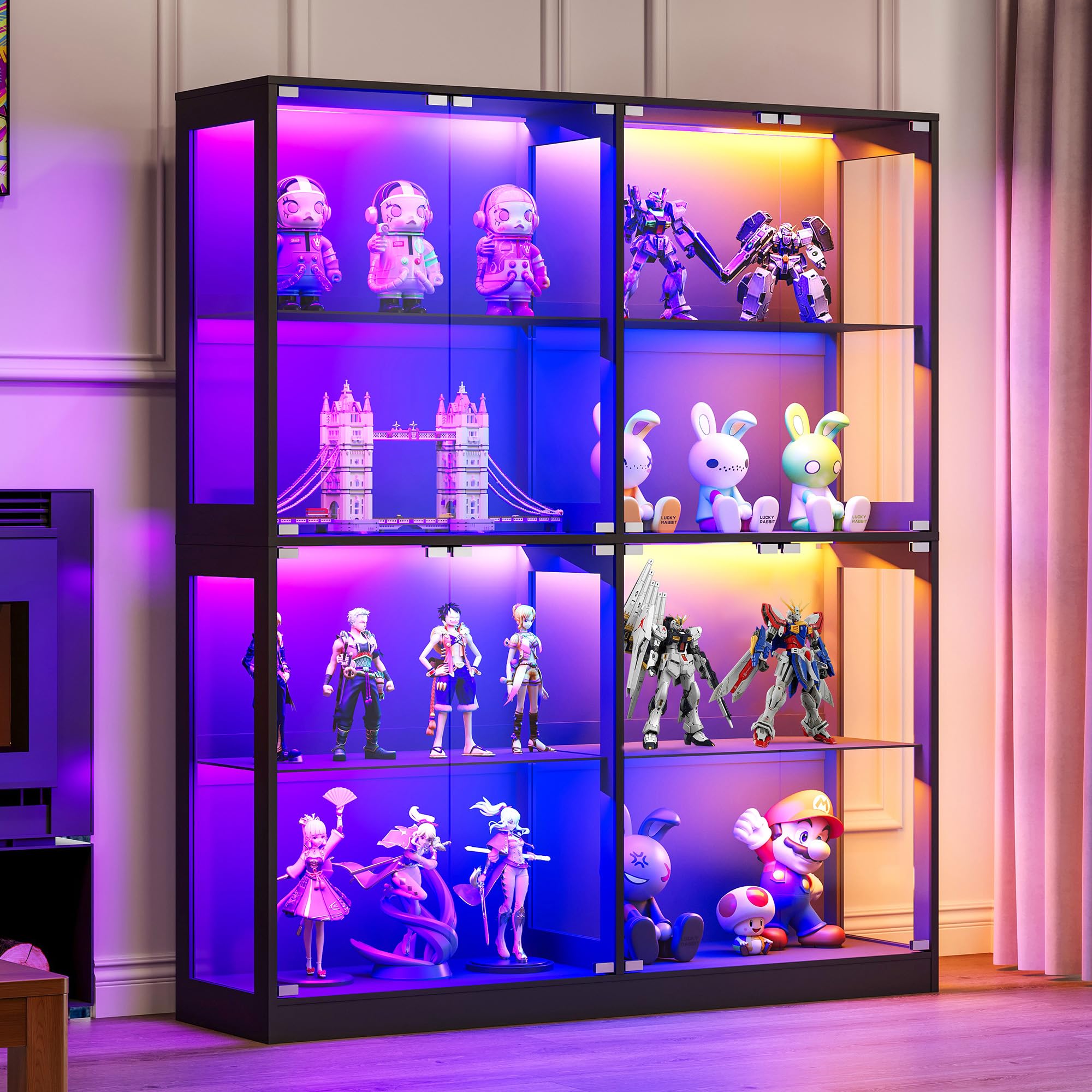 Amazon.com: Jocisland 60 x 16-Inch RGB Display Cabinet with Glass