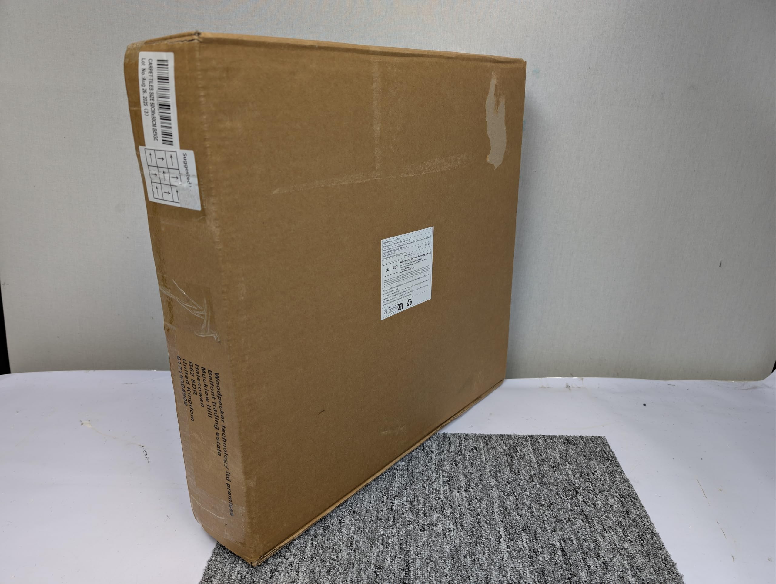20 x Teppichfliesen 5 m² schwer für Schlafzimmer, Wohnzimmer, Büro, Premium-Bodenbeläge, Teppiche, Bodenfliesen, strapazierfähiger, rutschfester Bodenbelag, Bitumenrückseite 2025 Neu (Grau)