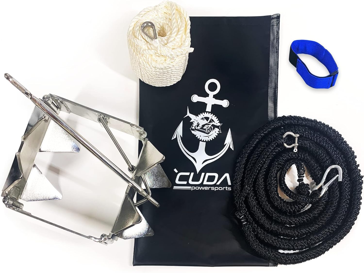 Cuda Powersports Boat Anchor Kit - Ultimate Boat Anchor Kit 19lb Hot Dipped Galvanized 9 Gauge Steel Boat Anchors for 25' Boats Pontoon Boat Anchor Kit Box Anchor Large Pontoon Anchor Boat Box Anchor : Sports & Outdoors