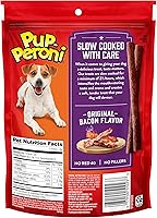 Vista 3 de Pup-Peroni Golosinas para perros, sabor original a tocino, 5.6 onzas (paquete de 8), hechas con tocino real