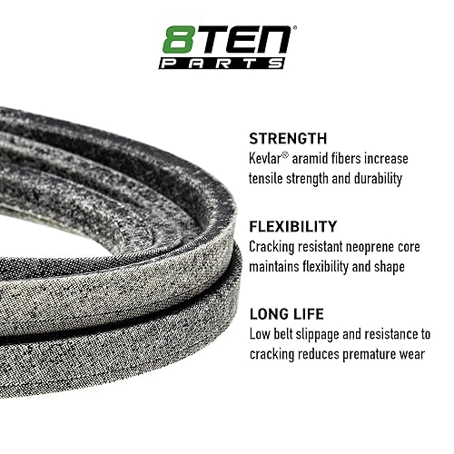 Miniatura 5 de 8TEN Kit de reconstrucción de cubierta para John Deere 54 pulgadas D170 LA175 E180 hoja husillo correa tensor