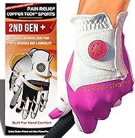 Vista 17 de Copper Tech Plus Ladies Golf Gloves Women (2nd Gen) Copper Compression Joint Support with Flexible & Comfortable Fit Tacky Silicone Pad